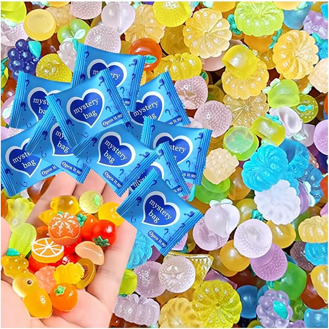 Mini Glow In The Dark Animal Resin Models, Resin Animals Mystery Bags, Individually Wrapped Blind Bags Tiny Animal Figurines, Collectible Mini Animals For Fairy Garden, DIY Crafts (200, Fruit)