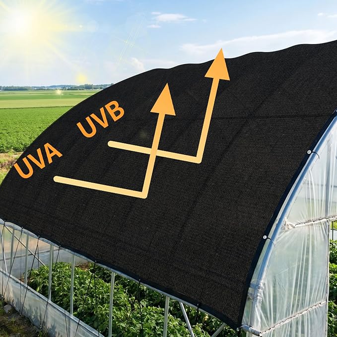 40% Shade Cloth for Garden, 6×8FT HDPE Sunblock Shade Mesh Tarp with Grommets, Sun Shade Netting for Plants Greenhouse Garden Patio Pergola Chicken Coop