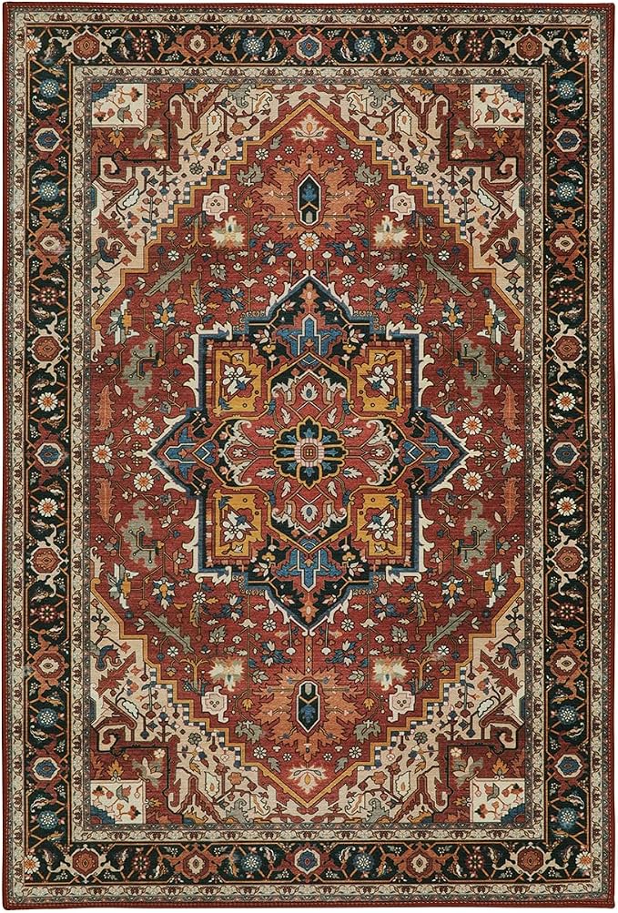 Moynesa Ultra-Thin Washable Area Rug - 2x3 Small Kitchen Rug for Entryway Mat, Oriental Non-Slip Non-Shedding Indoor Floor Carpet for Bathroom Sink Bedroom Living Room Coffee Table Hardwood Floors