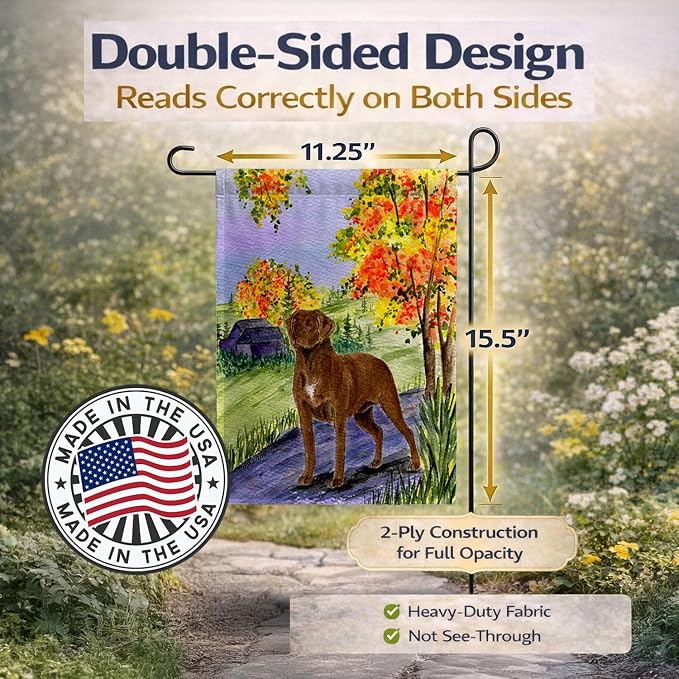 Caroline's Treasures SS8427GF Chesapeake Bay Retriever Garden Flag Mailbox Flag Decorative Yard Flag Banner Outside Patio Artwork Yard Flower Beds, Garden Size, Multicolor