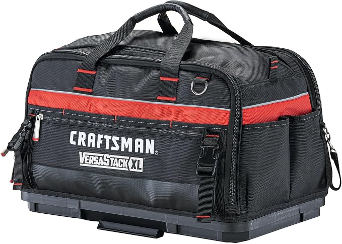 CRAFTSMAN VERSASTACK XL Tool Bag, 22.5”, Durable Polyester, Black and Red (CMST21450)