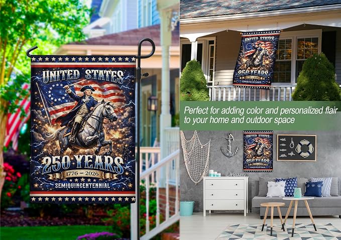 250 Anniversary Usa Flag, 1776-2026 Commemorative, 250th Anniversary Patriotic Design, Garden Flags For Outside, Doubleided Outdoor Yard Decoration For Independence Day 3 (12x18 Inch)