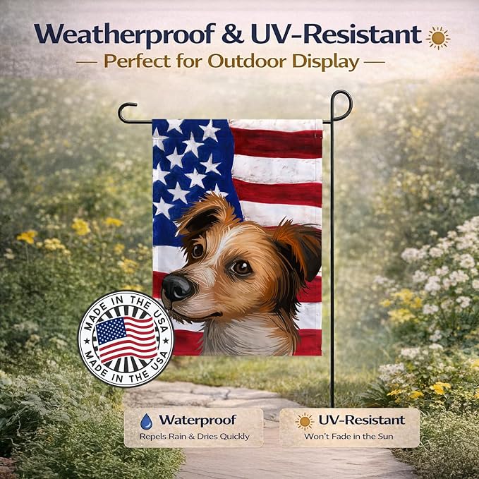 Caroline's Treasures CK6597GF Kromfohrlander American Flag Garden Flag Mailbox Flag Decorative Yard Flag Banner Outside Patio Artwork Yard Flower Beds, Garden Size, Multicolor
