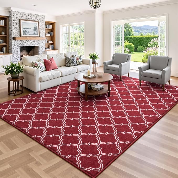 Keeko 7x10 Area Rugs for Living Room,Soft Washable Memory Foam Bedroom Rug | Indoor Throw Rug Low Pile Minimalist Non Slip Carpet for Kids Nursery Classroom Dorm Room Home Decor