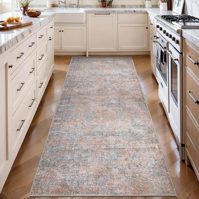 Tangsoo Abstract 2x6 Washable Runner Rug, Modern Non Slip Runner Rugs | Contemporary Indoor Soft Low Pile Hallway Runner Rug, Print Carpet Runners for Laundry Entryway Bedroom Kitchen Home Decor