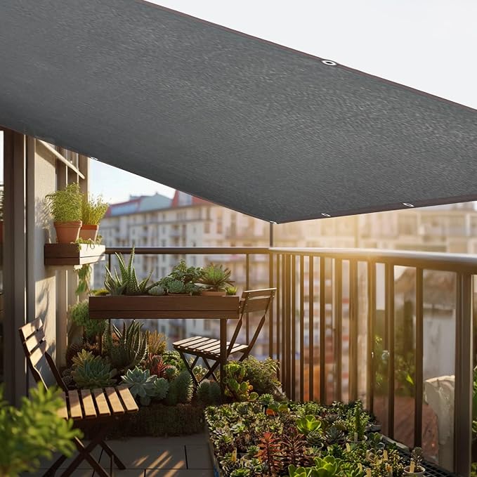 winemana 50% Black Shade Cloth, 6.6 x 16 FT Durable Mesh Tarp with Grommets, Garden Sunblock Shade Cloth Shading Antifreezing for Plants Cover, Greenhouse, Barns Kennel, Patio, Tomatoes