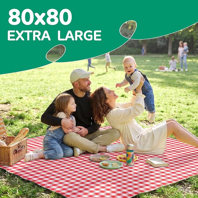 RYCHIC Waterproof Picnic Blanket Rug Outdoor Girlfriend Gf Gifts for Women Sweetest Day Boyfriend 1 One Year Anniversary Meaningful Cute Romantic Xmas First Valentines Men Him Bf