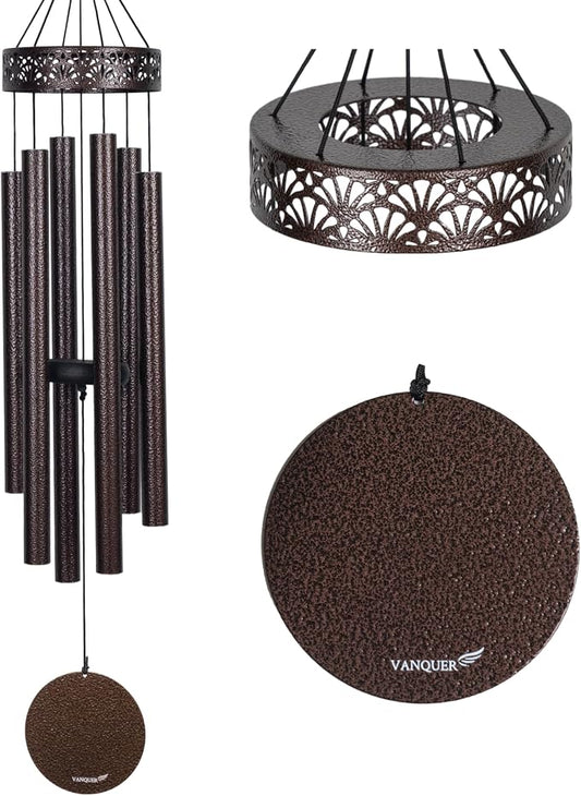 Vanquer Wind Chimes for Outside Deep Tone - 38'' Wind Chimes Outdoor Clearance, Deep Tone, Soothing, Windchimes Outdoors, Memorial, Sympathy, Garden Patio Yard, Home Décor (38" Bronze)