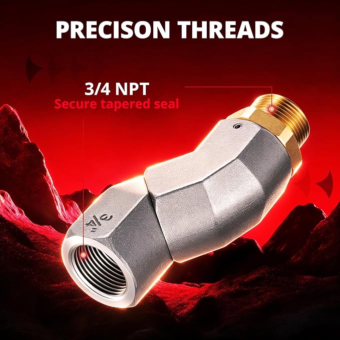 EVIL ENERGY 3/4" NPT 6PCS Fuel Transfer Hose Swivel 360 Rotating Connector for Fuel Nozzle Multi Plane Swivel