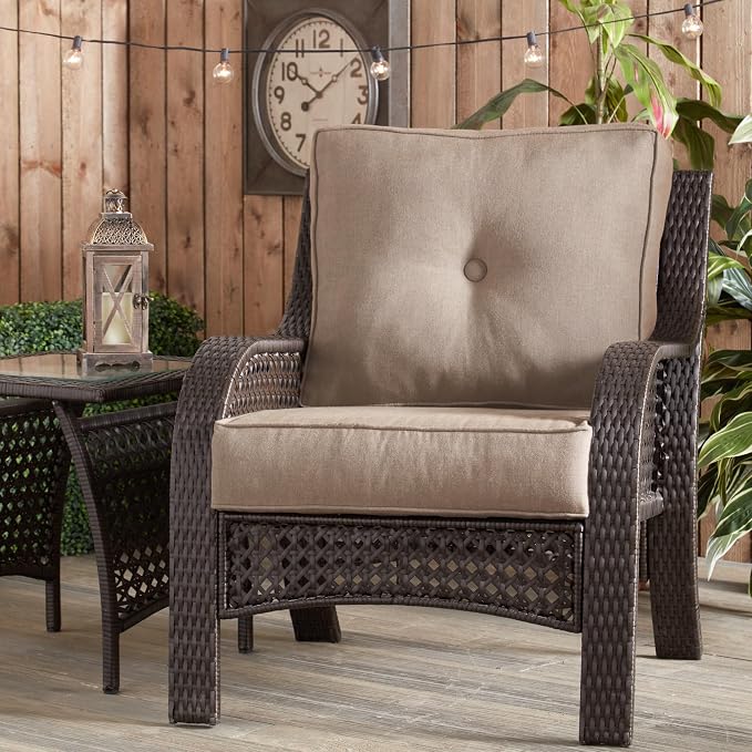 Outdoor 2-Piece Sunbrella Premium Deep Seat Cushion Set, Cast Shale