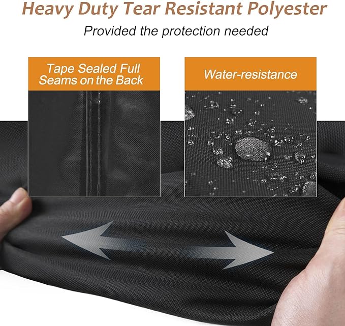 NettyPro Deck Box Cover Outdoor Waterproof Storage Bench Cover for Rectangular Deck Box, 46 x 24 x 22 inch, Black