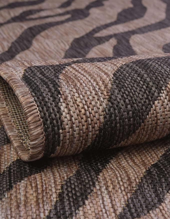 Unique Loom Outdoor Safari Collection Area Rug - Tsavo (4' 1" x 6' 1" Rectangle, Natural/ Ivory)