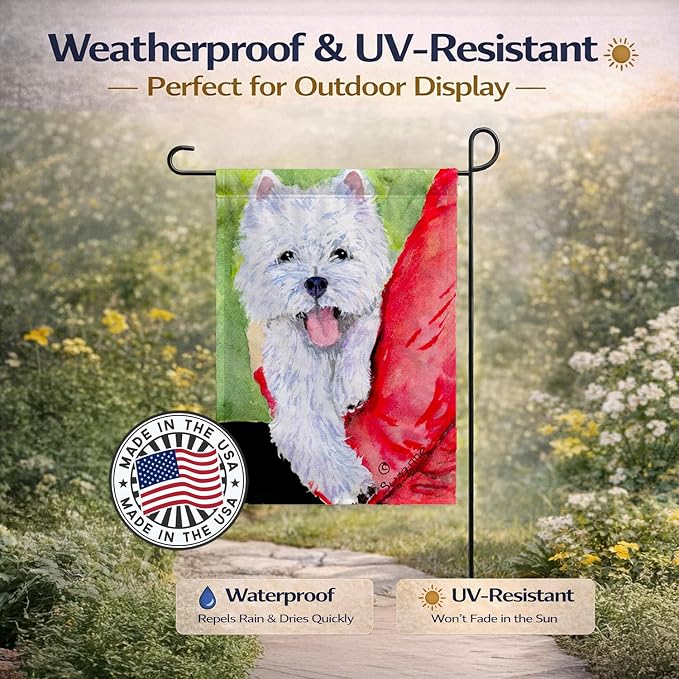 Caroline's Treasures SS8784GF Westie Garden Flag Mailbox Flag Decorative Yard Flag Banner Outside Patio Artwork Yard Flower Beds, Garden Size, Multicolor