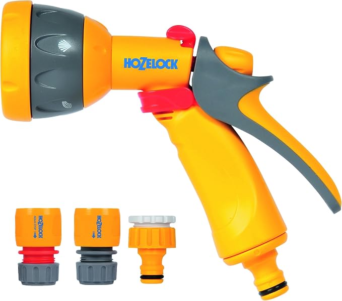 Hozelock - Multi-Jet Spray Gun Kit ø 12.5mm - 15mm (1/2"- 5/8") : Complete Spray Kit, Connection Kit, 1 Multi-Jet Spray Gun, 1 Aquastop Connector [2347P0000]