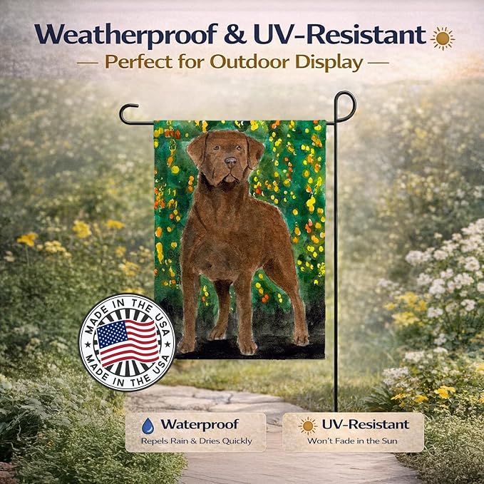 Caroline's Treasures SS8969GF Chesapeake Bay Retriever Garden Flag Mailbox Flag Decorative Yard Flag Banner Outside Patio Artwork Yard Flower Beds, Garden Size, Multicolor