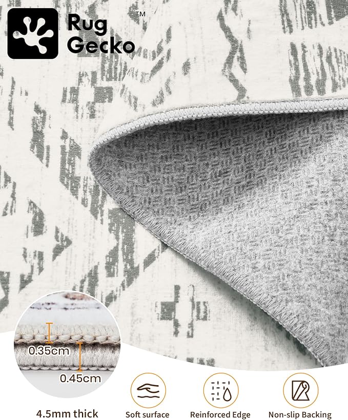 Miukiki 10x14 Area Rugs for Living Room Non Slip Washable Rug Grey | Soft Low Pile Indoor Extra Large Floor Carpet Stain Resistant Machine Washable Rug for Bedroom Dining Room 10'x14'