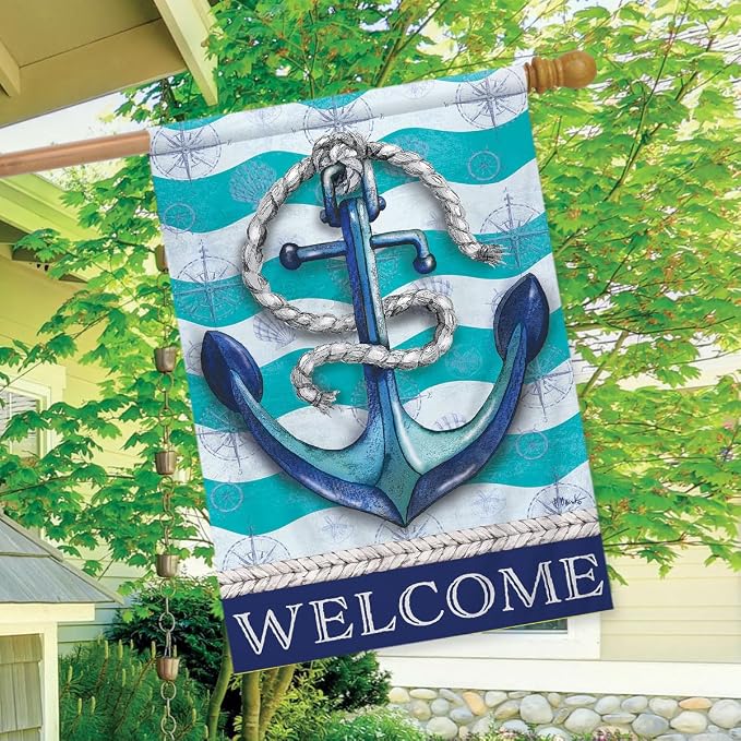 Briarwood Lane Welcome Anchor House Flag