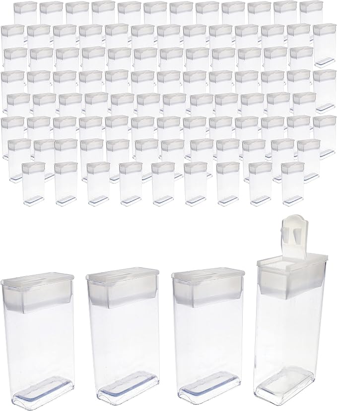 The Beadsmith Clear Plastic Boxes - Rectangle with a Flip Top Cap - 7/16” x 1” x 1-7/8” - Use for Beads, Bath Salts, Wedding & Party Favors, Home or Office Storage - Bag of 100