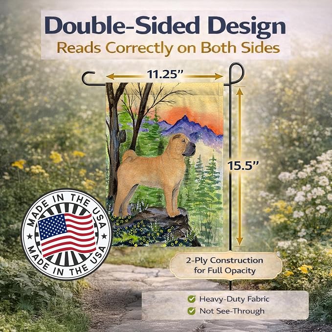 Caroline's Treasures SS8324GF Shar Pei Garden Flag Mailbox Flag Decorative Yard Flag Banner Outside Patio Artwork Yard Flower Beds, Garden Size, Multicolor