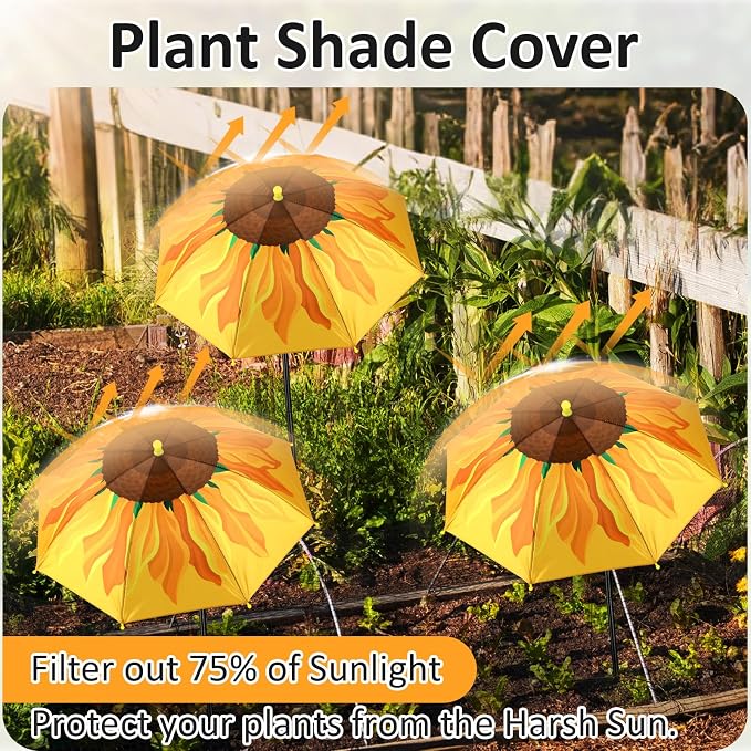 Plant Umbrellas for Outdoor Plants, Large Garden Plant Umbrella Shade Upgraded Adjustable Angle Height for Potted Plants Garden Beds