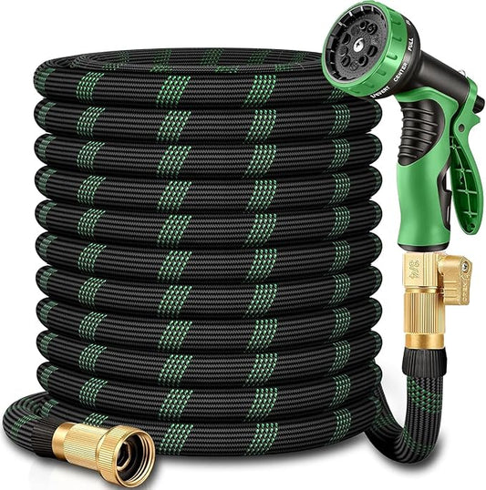 100 ft Garden Hose,2026 New Improved Lightweight All-Weather Water Hoses, Ultra Durable and Flexible Garden Hose with 10-Function Spray Nozzle, Leak-Free Connections Garden Hose for Yard, Lawn,Outdoor