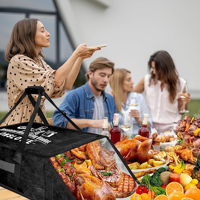 BBQ Blanket for Resting Meat - Insulated Meat Resting Bag for Smoking & Grilling | Compatible with Multiple Models BBQ Prep Tub for Large Brisket/Beef/Pork Shoulders, Gifts for Men (Black)