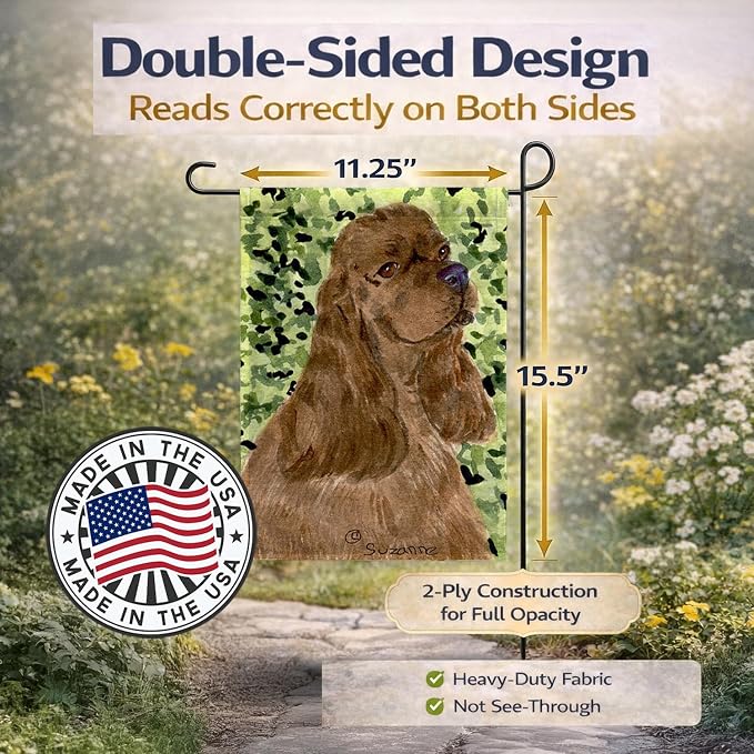 Caroline's Treasures SS8807GF Cocker Spaniel Garden Flag Mailbox Flag Decorative Yard Flag Banner Outside Patio Artwork Yard Flower Beds, Garden Size, Multicolor