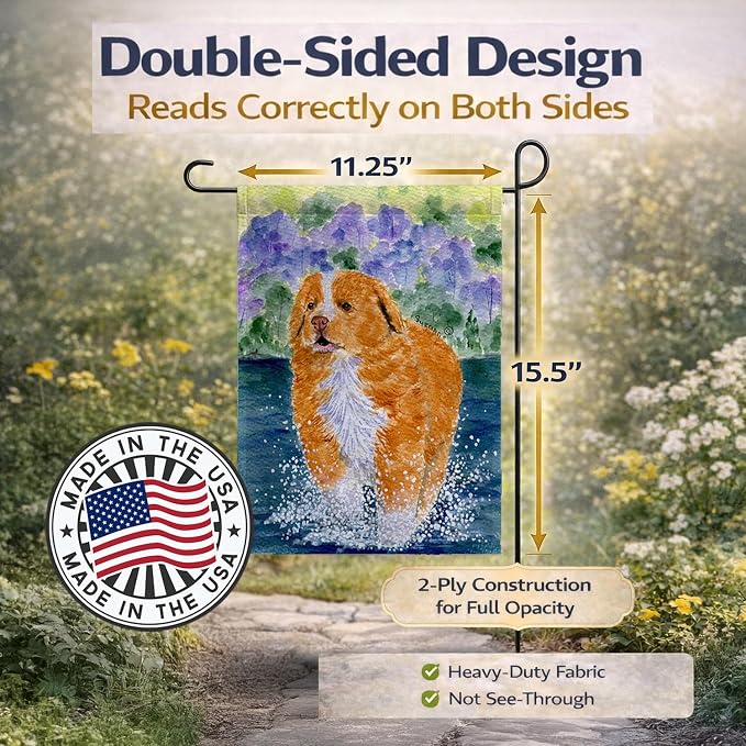 Caroline's Treasures SS8619GF Nova Scotia Duck Toller Garden Flag Mailbox Flag Decorative Yard Flag Banner Outside Patio Artwork Yard Flower Beds, Garden Size, Multicolor