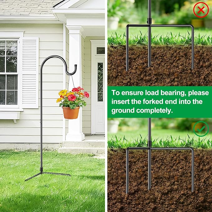 GOFORWILD Shepherd Hook Made of Premium Metal for Garden Decor, Plant Hanger, Lantern Hook, Solar Light Hanging and Wedding Decor, 33 Inch, 8 Pack