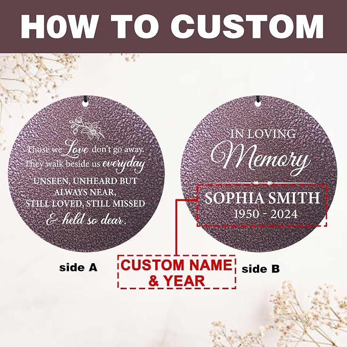 ASTARIN Personalized Wind Chimes Memorial, Sympathy Wind Chime Sorry for Your Loss Gifts, in Memory of Loved One Gift for Women Friend Loss of Husband Wife(Produced in Texas)