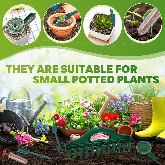 7 Pack Seed Planter Tool, 12-Hole Dibber for Planting, Seed Spreader Tools, Mini Dibber, Transplanter for Balcony Potted Plants, Greenhouse, Flower, Herb and Vegetable Cultivation