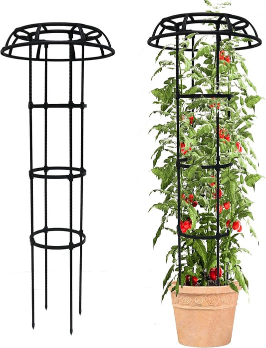Quibbay Garden Trellis for Climbing Plants Outdoor, 53 Inch Mushroom Top Trellis for Climbing Plants, Plant Trellis Support for Potted Plants Climbing Vine Rose Clematis Vegetable Trellis, 2 Pack
