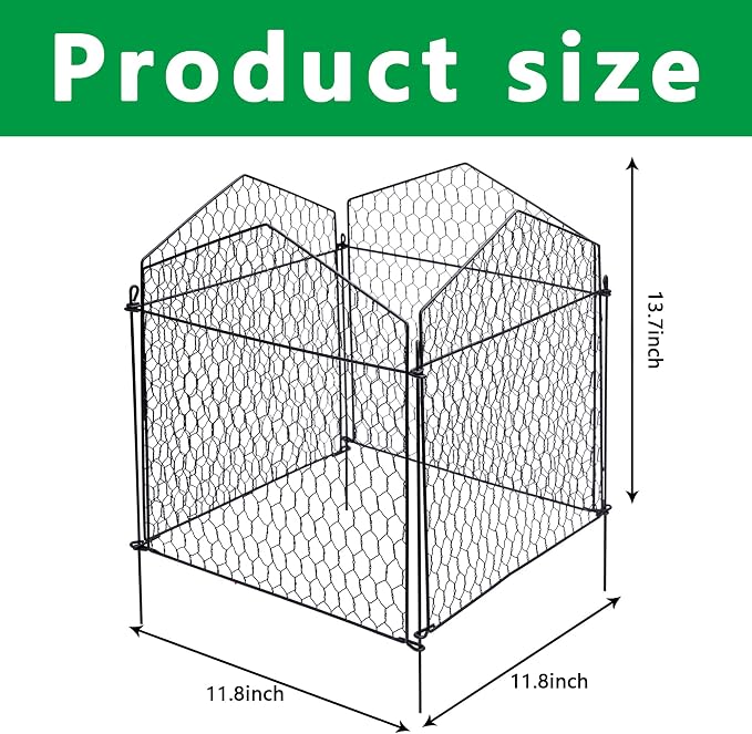 DECOHS 4 Packs Chicken Wire Cloche Plant Protectors from Animals Garden Plant Cage Protector - Wire Plant Protectors to Keep Animals Out