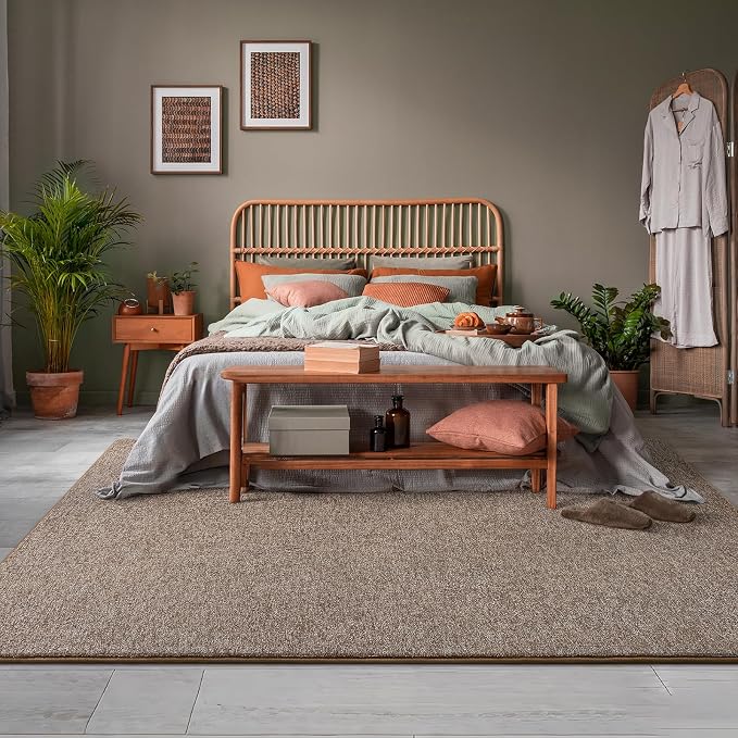 AROGAN Small Area Rugs for Bedroom, 2×4 Non Slip Runner Rug, Matte Brown | Washable Fluffy Carpet with Memory Foam, Indoor Rug Runner for Kitchen, Bedside, Entryway Bathroom Home Decor