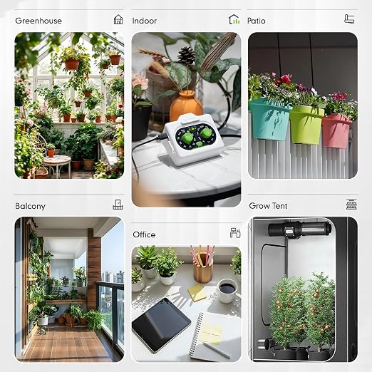 RAINPOINT Easy-Setup Automatic Plant Waterer Indoor for Pot Plant Adjustable Water Output,Battery Powered Outdoor IP54 Waterproof Drip Irrigation System Device Kit Beginner-Friendly Water 10-15 Plants
