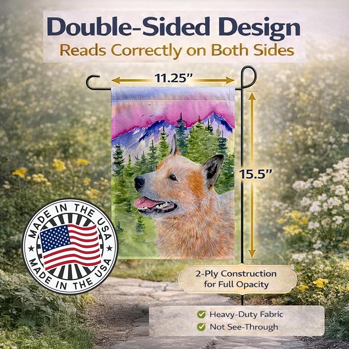 Caroline's Treasures SS8335GF Australian Cattle Dog Garden Flag Mailbox Flag Decorative Yard Flag Banner Outside Patio Artwork Yard Flower Beds, Garden Size, Multicolor