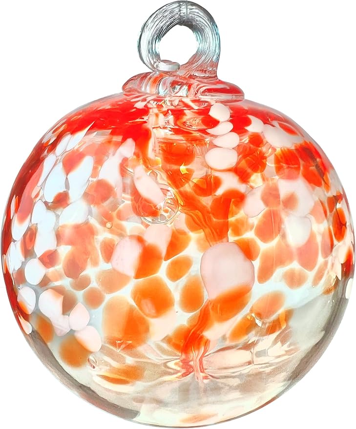 Dale Tiffany Hand Blown Glass, 6" Diameter Nova, Tree of Life Collection, Witch Globe Hanging Garden Indoor/Outdoor Decorative Ornament Gazing Ball