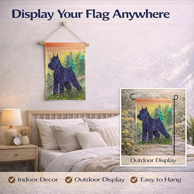 Caroline's Treasures SS1051GF Schnauzer Garden Flag Mailbox Flag Decorative Yard Flag Banner Outside Patio Artwork Yard Flower Beds, Garden Size, Multicolor