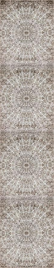 Unique Loom Sofia Collection Area Rug - Grace (3' 3" x 16' 5" Runner, Brown/ Ivory)