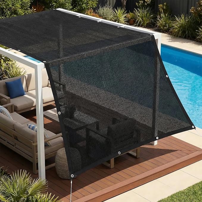 Black Shade Cloth 90%,3x10 FT UV Resistant Mesh Tarp, Durable Shade Net for Plants Cover, Dog Kennel, Chicken House and Outdoor Garden Protection