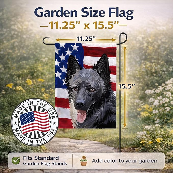 Caroline's Treasures CK6605GF Lapponian Herder American Flag Garden Flag Mailbox Flag Decorative Yard Flag Banner Outside Patio Artwork Yard Flower Beds, Garden Size, Multicolor