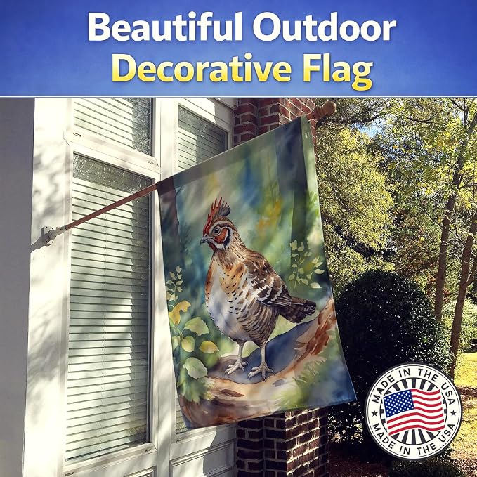 Caroline's Treasures Pennsylvania Ruffed Grouse House Flag Large Porch Sleeve Pole Decorative Outside Yard Banner Artwork Wall Hanging, Polyester, House Size, Multicolor