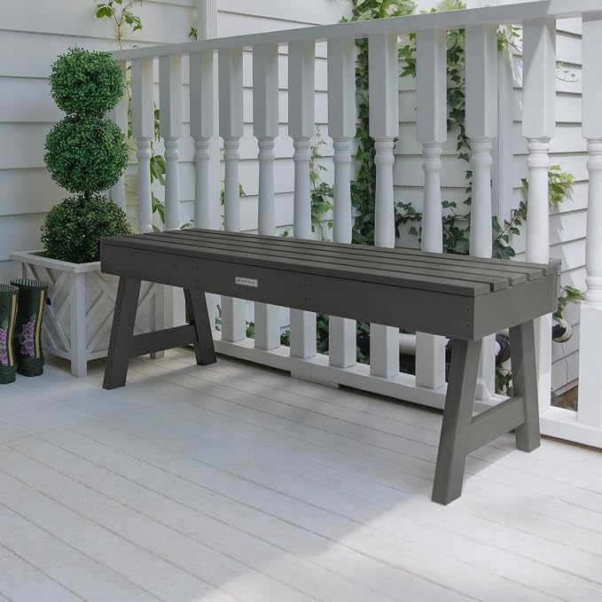 highwood AD-BENN4-CGE Weatherly Backless Bench, 4-Feet, Coastal Teak