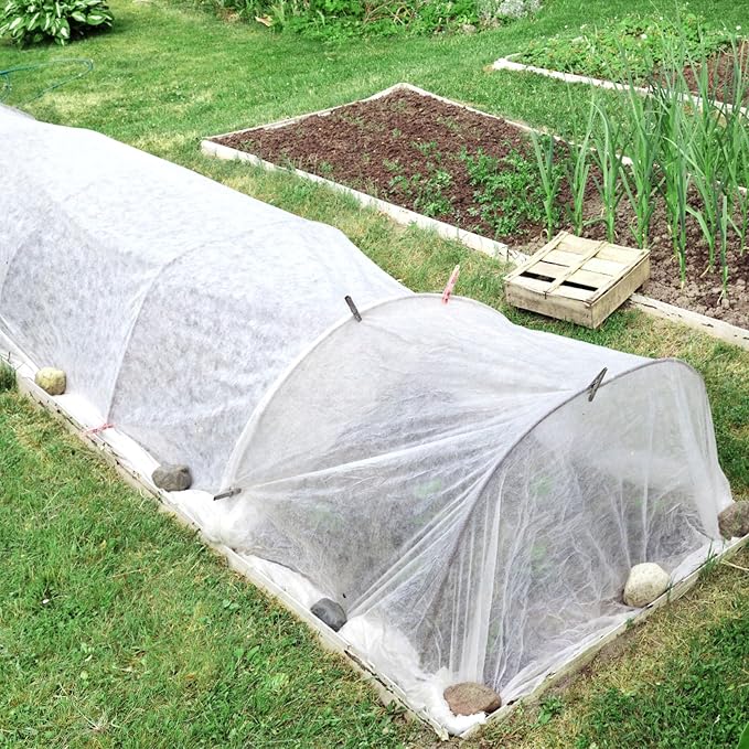Unves 2 Pack 10 x 33 FT Garden Netting, Mosquito Net Ultra Mesh for Garden Protection Vegetable Fruits, Raised Bed Plant Covers Insect Bird Netting Protect Plants from Birds Bugs