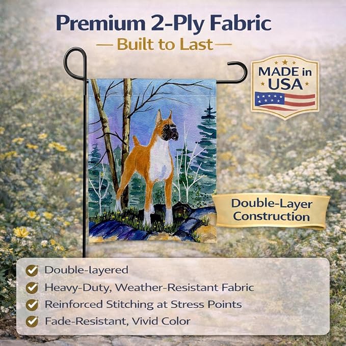 Caroline's Treasures SS8650GF Boxer Garden Flag Mailbox Flag Decorative Yard Flag Banner Outside Patio Artwork Yard Flower Beds, Garden Size, Multicolor