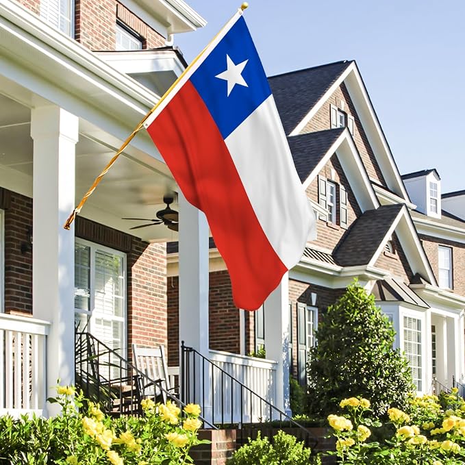 AhfuLife Chile Flag 3x5 Ft 2 Pcs, Large Chilean National Flags for Outside - Double Side with Brass Eyelets for Chilean Party Decorations, Soccer Party Bar Garden Decoration Indoor Outdoor