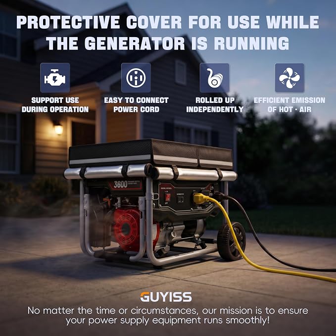 Running Generator Cover. Outdoor Generator Covers, 38x28x27 Inch, Top Can Be Opened, 100% Heavy Duty Waterproof Oxford Fabric. Suitable for Most Generators Cover 10,000 Watts. Black