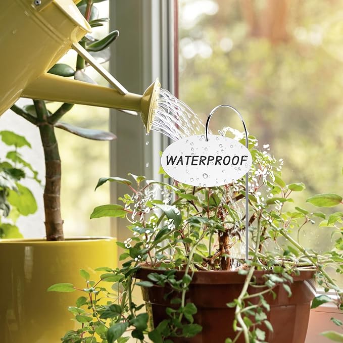 25 Pcs Plant Labels, Acrylic Plant Tags for Outdoor Garden Waterproof, Plant Labels with Stainless Steel Stake and Pen, Garden Labels for Seed, Potted Plant, Flower
