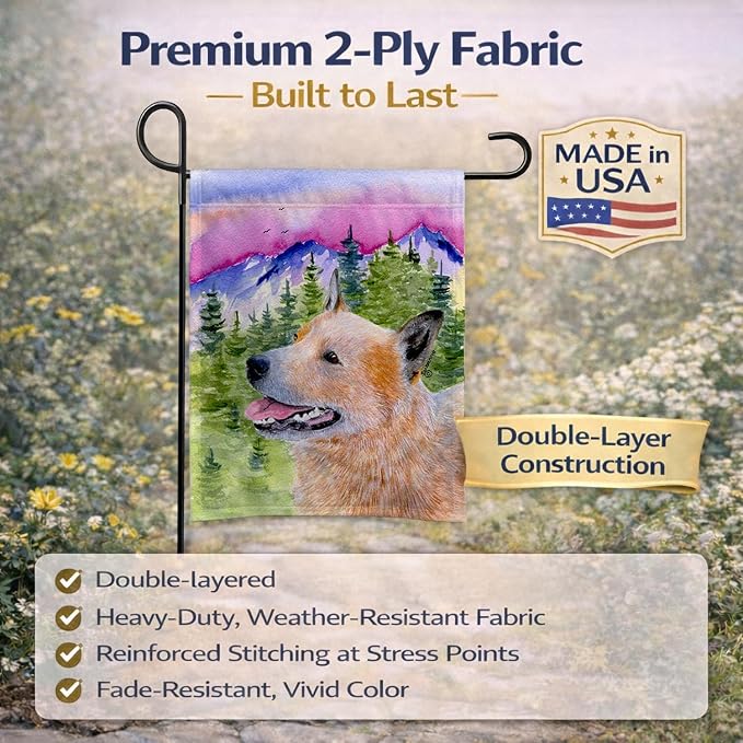 Caroline's Treasures SS8335GF Australian Cattle Dog Garden Flag Mailbox Flag Decorative Yard Flag Banner Outside Patio Artwork Yard Flower Beds, Garden Size, Multicolor