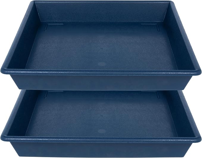 NIMYAU Square Plant Saucer 16 Inch 2 Pack, Plant Stand Plant Trays for Pots Heavy Duty Plastic Plant Saucers for Indoors Outdoors, Flower Pot No Holes Plant Lover Gardening Gifts